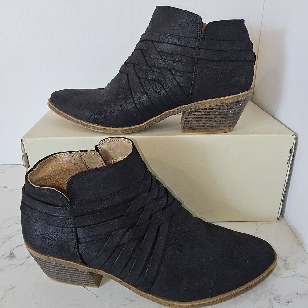 LifeStride Women's Black Prairie Booties Shoes Size 9.5M